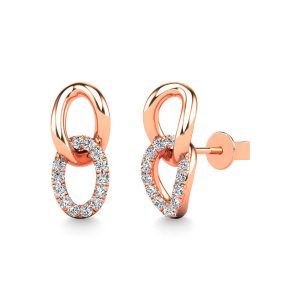 14K Rose Gold Diamond 1/8 Ct.Tw. Fashion Earrings