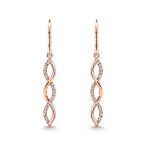 10K Rose Gold Diamond 1/6 Ct.Tw. Fashion Earrings