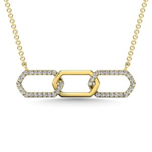 10K Yellow Gold Diamond 1/6 Ct.Tw. Fashion Necklace