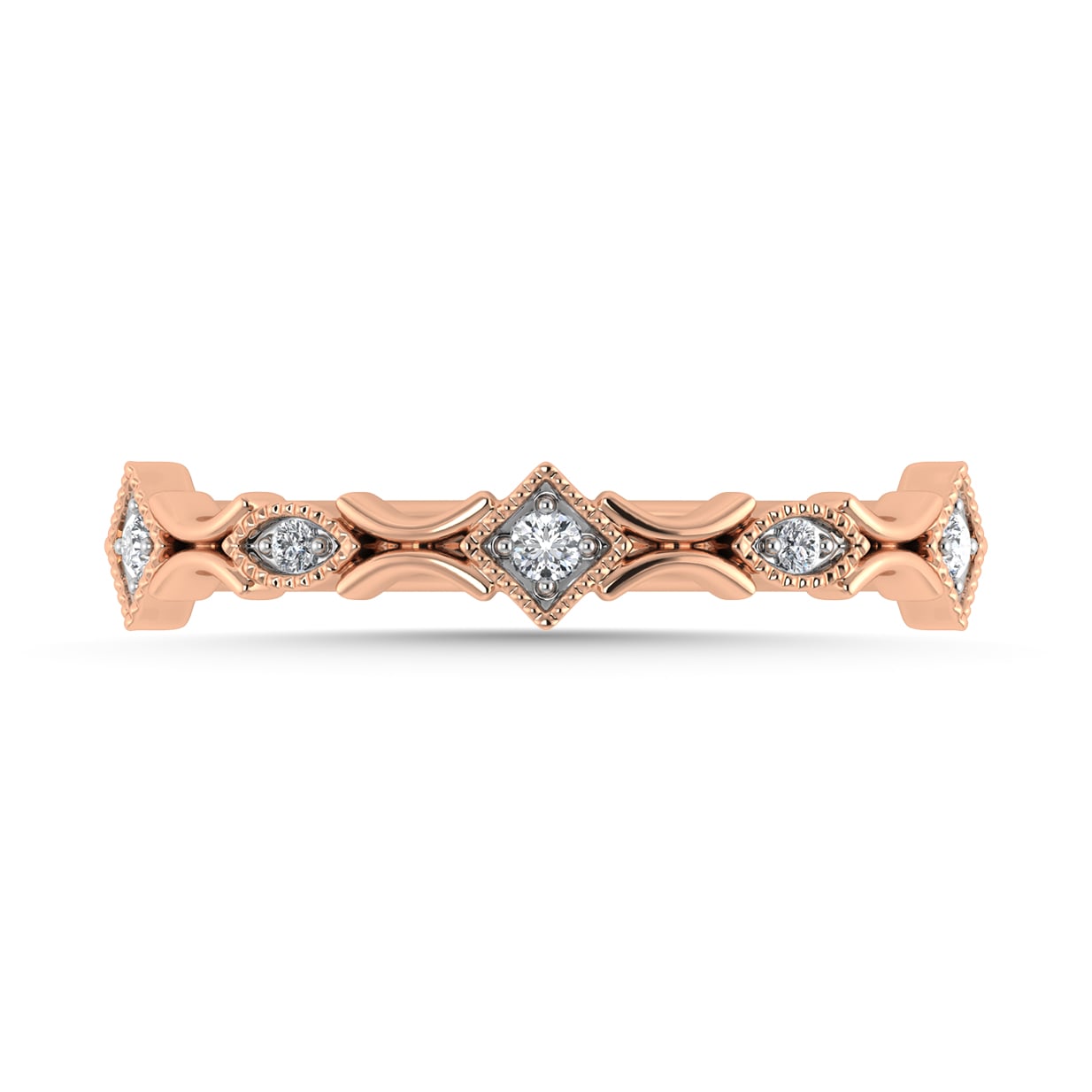Diamond 1/20 Ct.Tw. Stack Band in 10K Rose Gold
