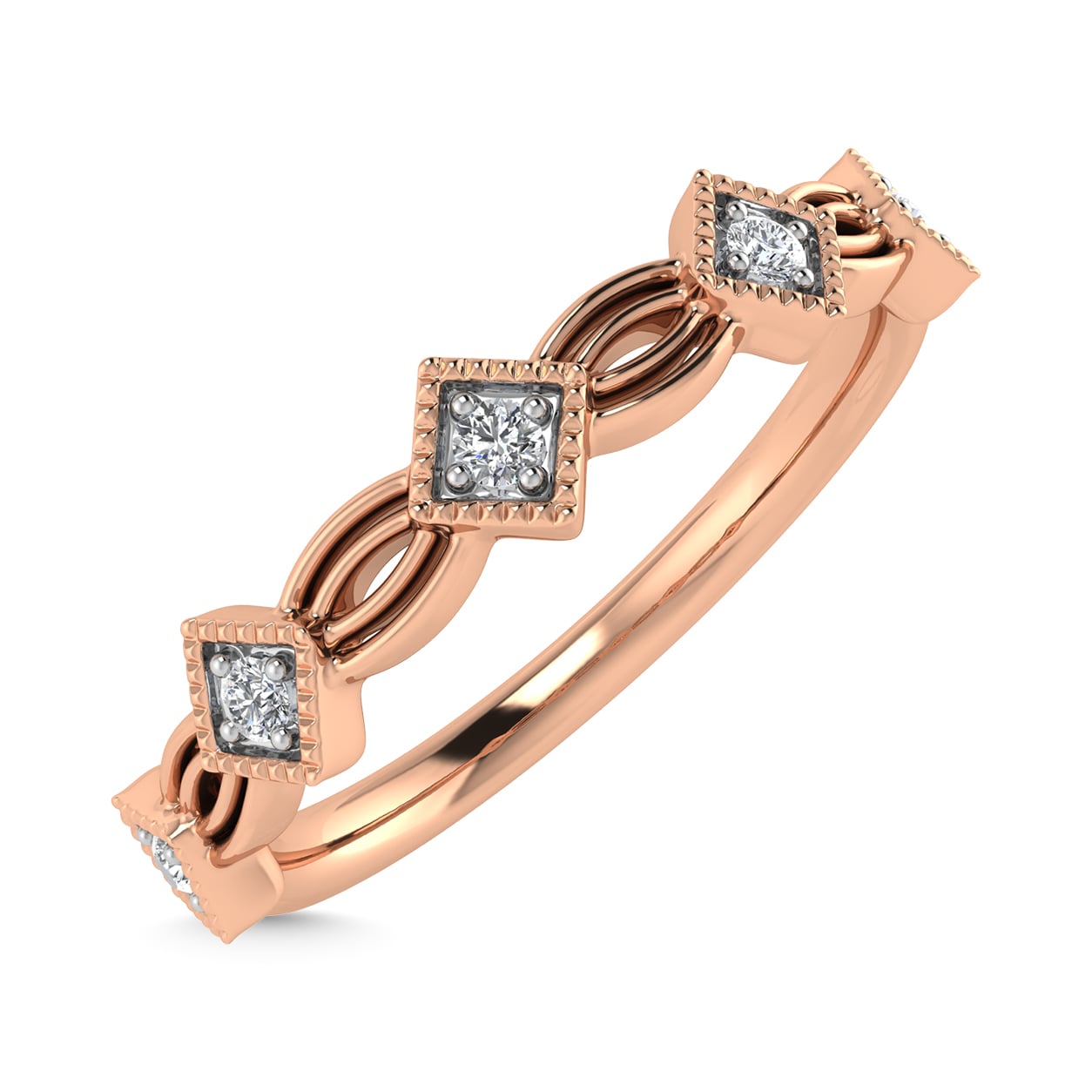 Diamond 1/20 Ct.Tw. Stack Band in 10K Rose Gold