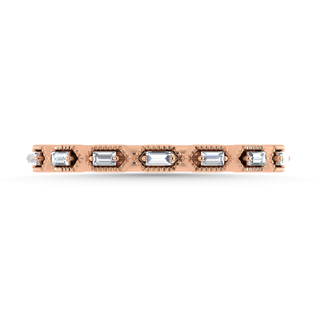 Diamond 1/10 Ct.Tw. Stack Band in 10K Rose Gold