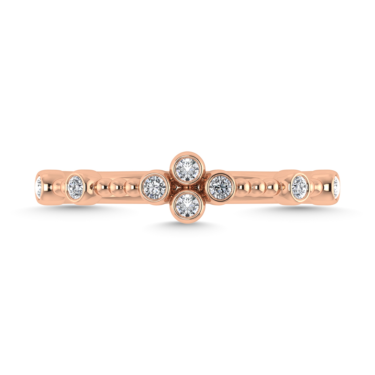 Diamond 1/10 Ct.Tw. Stack Band in 10K Rose Gold