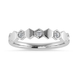 Diamond 1/10 Ct.Tw. Stack Band in 10K White Gold