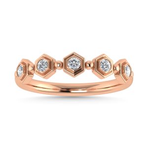 Diamond 1/8 Ct.Tw. Stack Band in 10K Rose Gold