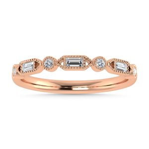 Diamond 1/6 Ct.Tw. Stack Band in 10K Rose Gold
