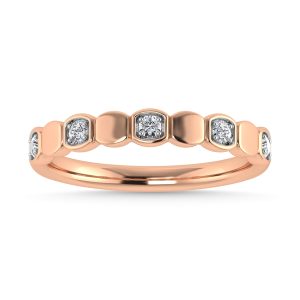 Diamond 1/8 Ct.Tw. Stack Band in 10K Rose Gold