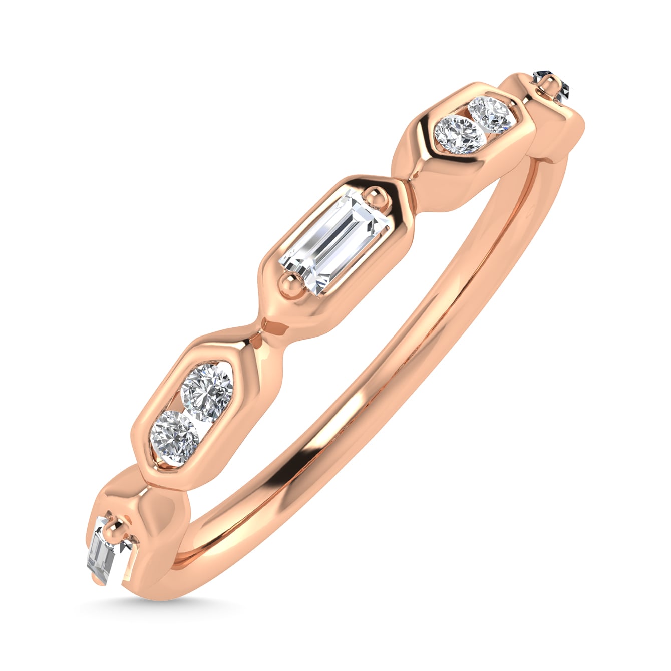 Diamond 1/6 Ct.Tw. Stack Band in 14K Rose Gold