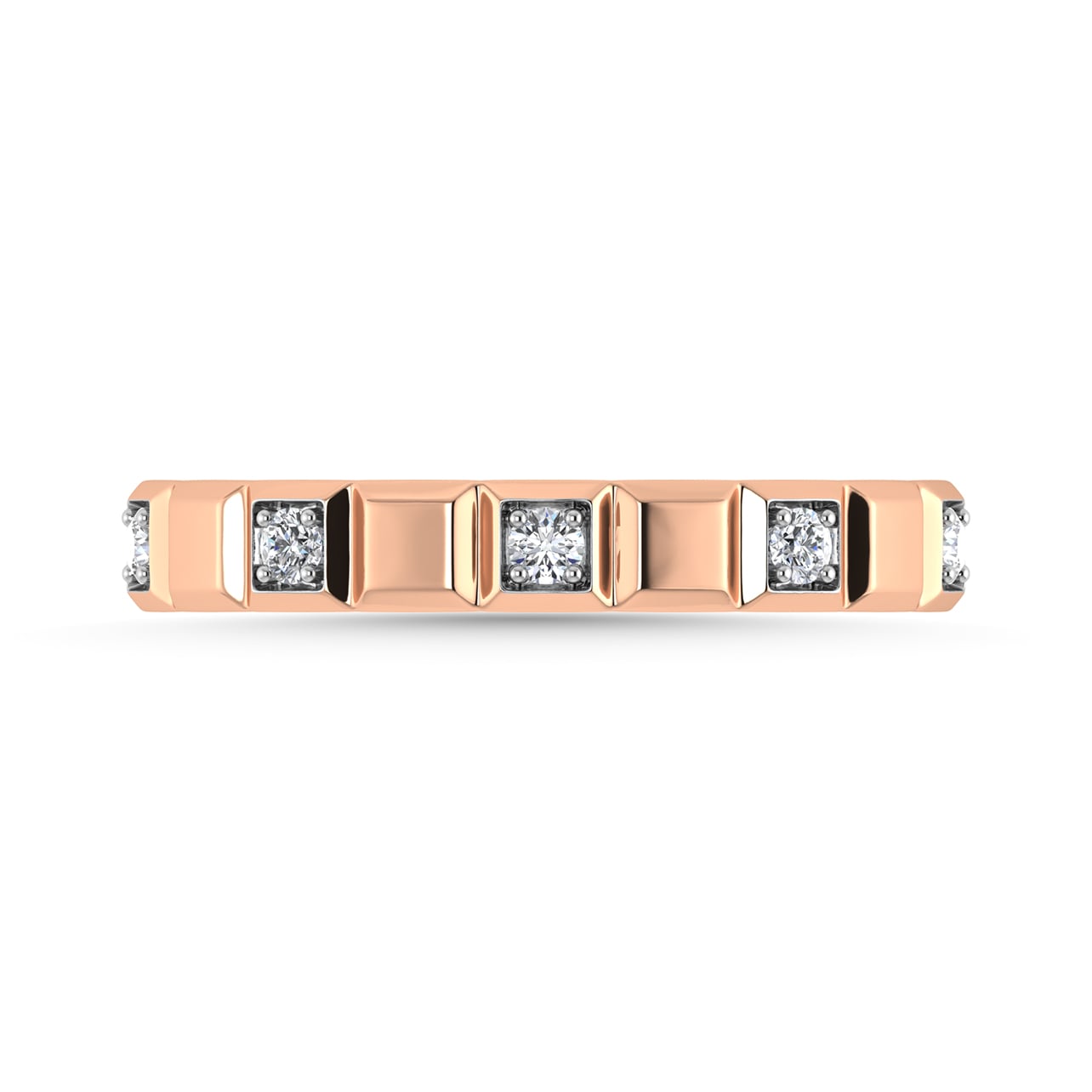 Diamond 1/8 Ct.Tw. Stack Band in 14K Rose Gold