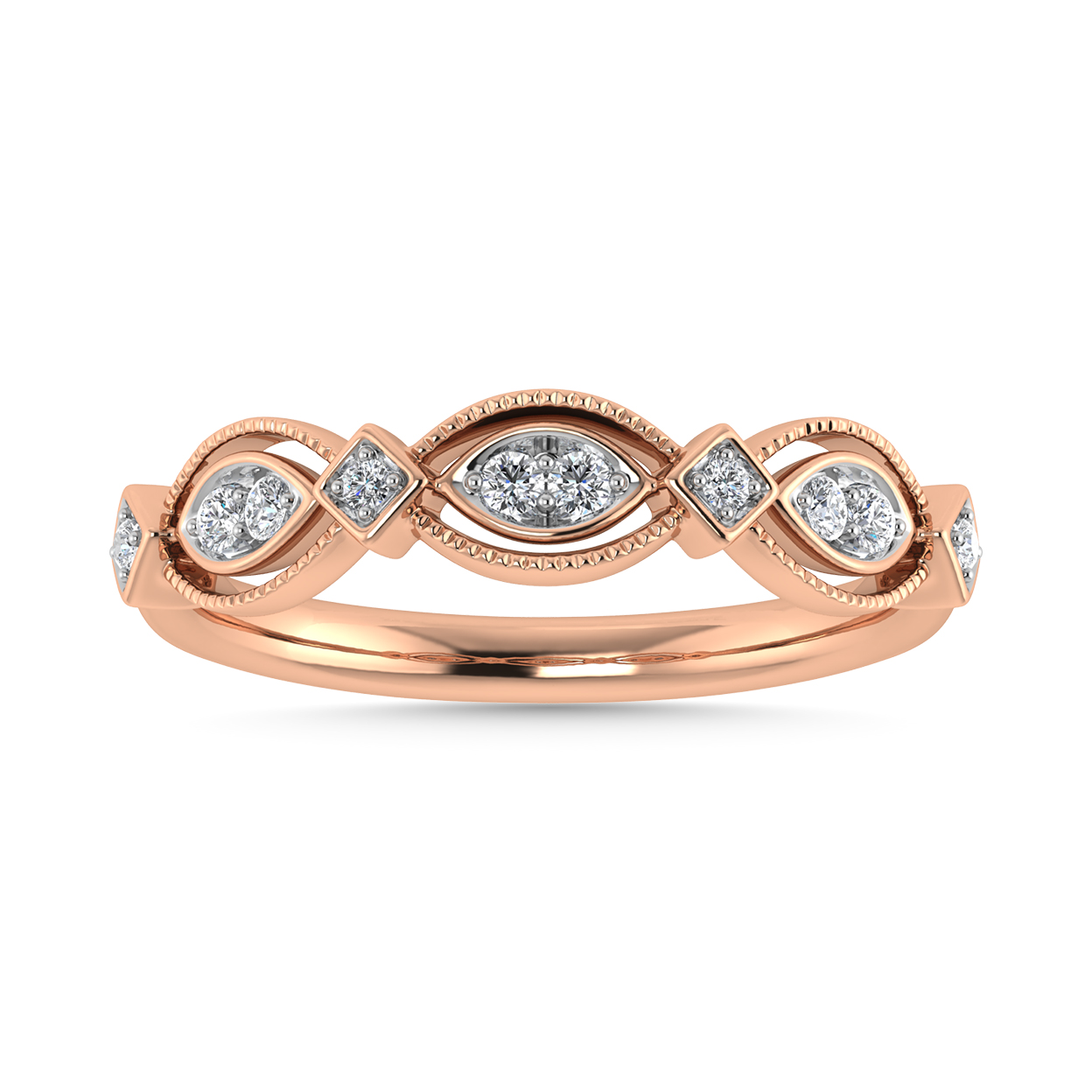 Diamond 1/6 Ct.Tw. Stack Band in 14K Rose Gold