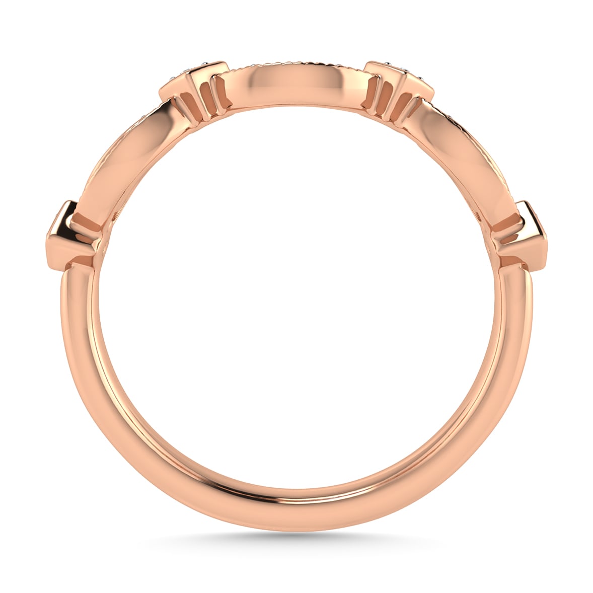Diamond 1/6 Ct.Tw. Stack Band in 14K Rose Gold