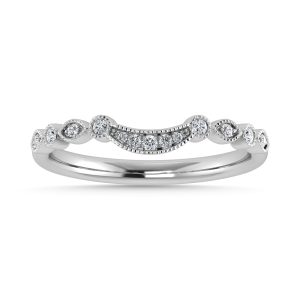 Diamond 1/10 Ct.Tw. Chevron Band in 14K White Gold