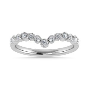 Diamond 1/8 Ct.Tw. Chevron Band in 14K White Gold