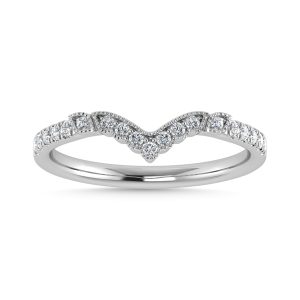 Diamond 1/5 Ct.Tw. Chevron Band in 14K White Gold
