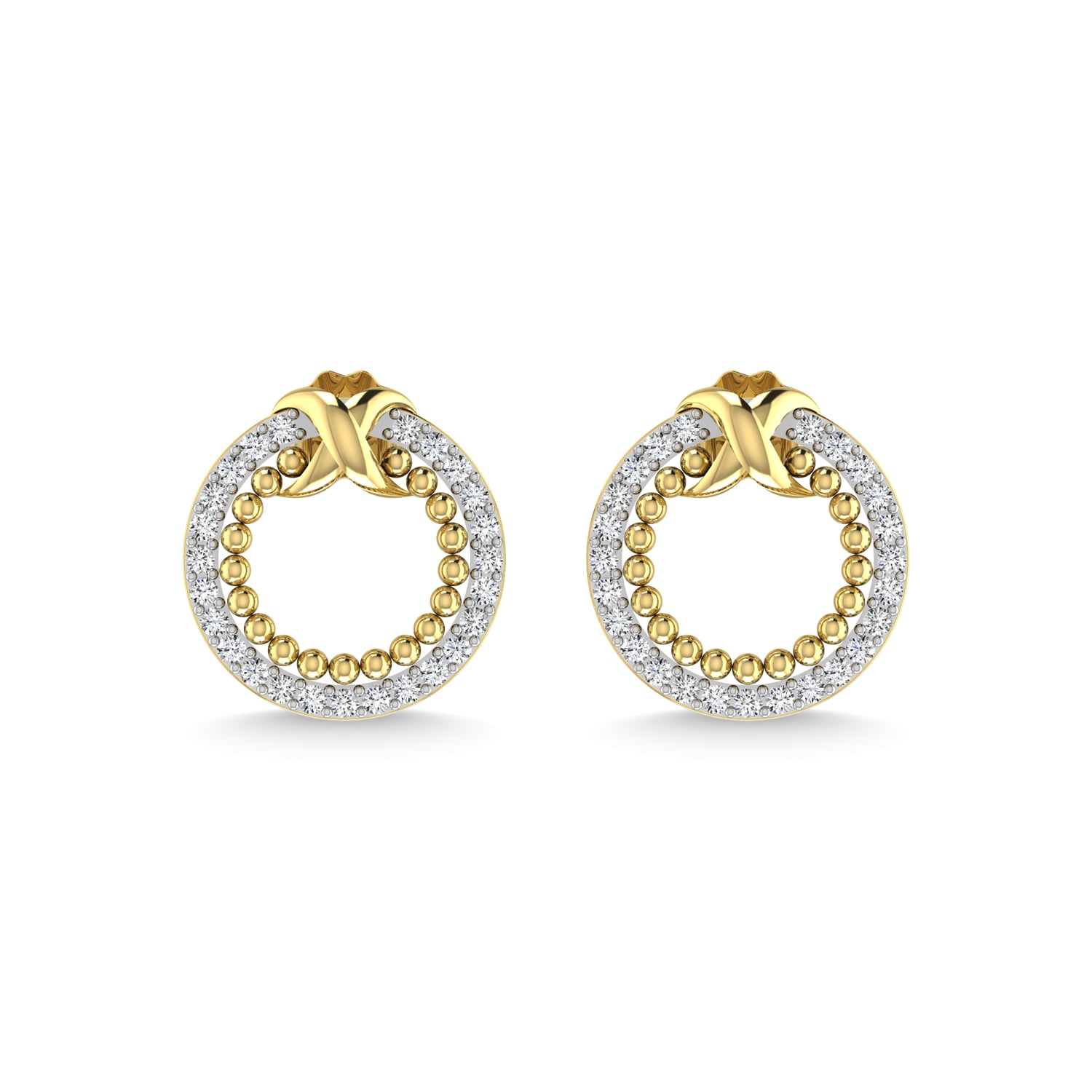 10K Yellow Gold Diamond 1/4 Ct.Tw. Fashion Earrings