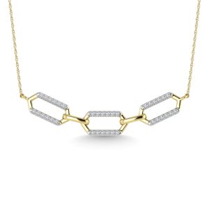 10K Two Tone Diamond 1/6 Ct.Tw. Fashion Necklace
