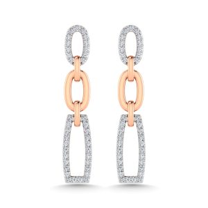 14K Two Tone Diamond 1/5 Ct.Tw. Fashion Earrings