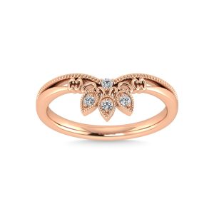 10K Rose Gold Diamond 1/20 Ct.Tw. Chevron Band