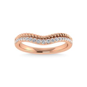 14K Rose Gold Diamond 1/5 Ct.Tw. Chevron Band