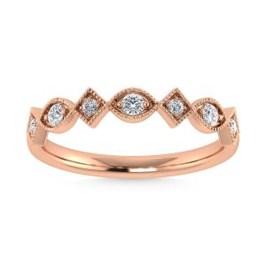 14K Rose Gold Diamond 1/8 Ct.Tw. Stackable Band