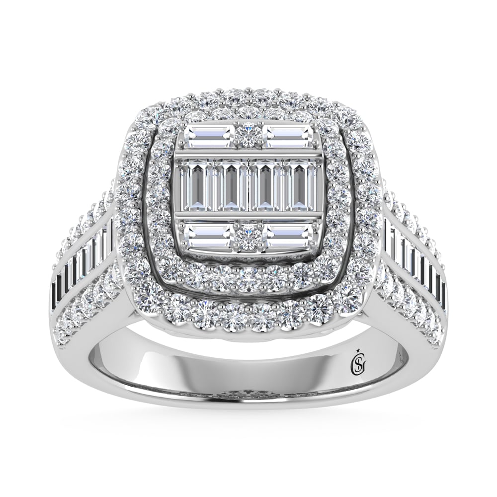 14K White Gold Diamond 1 3/8 Ct.Tw. Engagement Ring