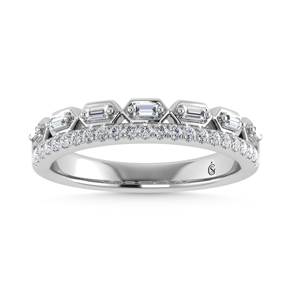 14K White Gold Diamond 1/3 Ct.Tw. Stackable Band