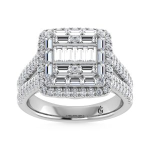 14K White Gold Diamond 1 1/2.Ct. Tw. Engagement Ring