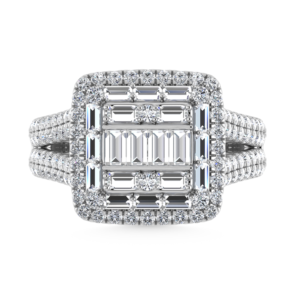 14K White Gold Diamond 1 1/2.Ct. Tw. Engagement Ring