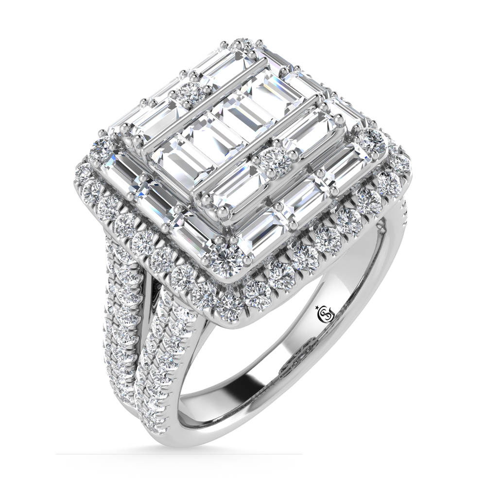 14K White Gold Diamond 1 1/2.Ct. Tw. Engagement Ring