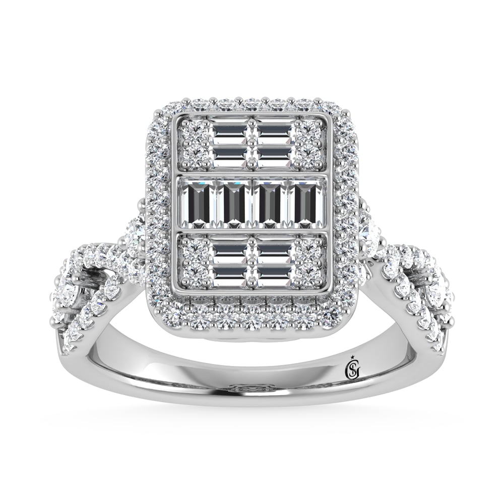 14K White Gold Diamond 1 1/4.Ct. Tw. Engagement Ring