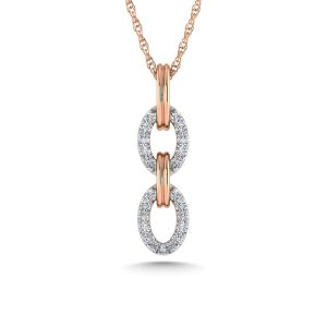 10K Two Tone Diamond 1/10 Ct.Tw. Fashion Pendant