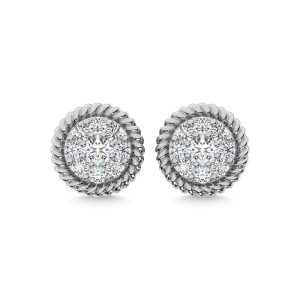 10K White Gold Diamond 1/4 Ct.Tw. Fashion Earrings