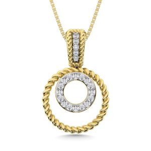 10K Yellow Gold Diamond 1/10 Ct.Tw. Fashion Pendant
