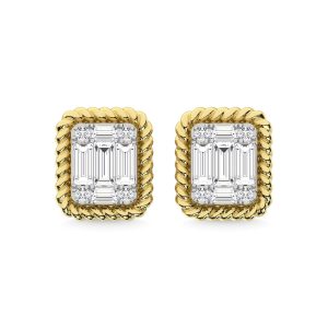14K Yellow Gold Diamond 1/5 Ct.Tw. Fashion Earrings