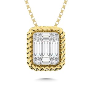 14K Yellow Gold Diamond 1/10 Ct.Tw. Fashion Pendant