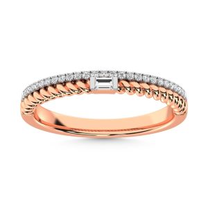 14K Rose Gold Diamond  1/6 Ct.Tw. Stack Band