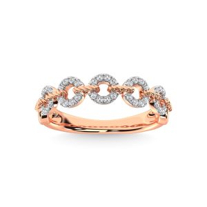 14K Rose Gold Diamond 1/5 Ct.Tw. Stackable Ring