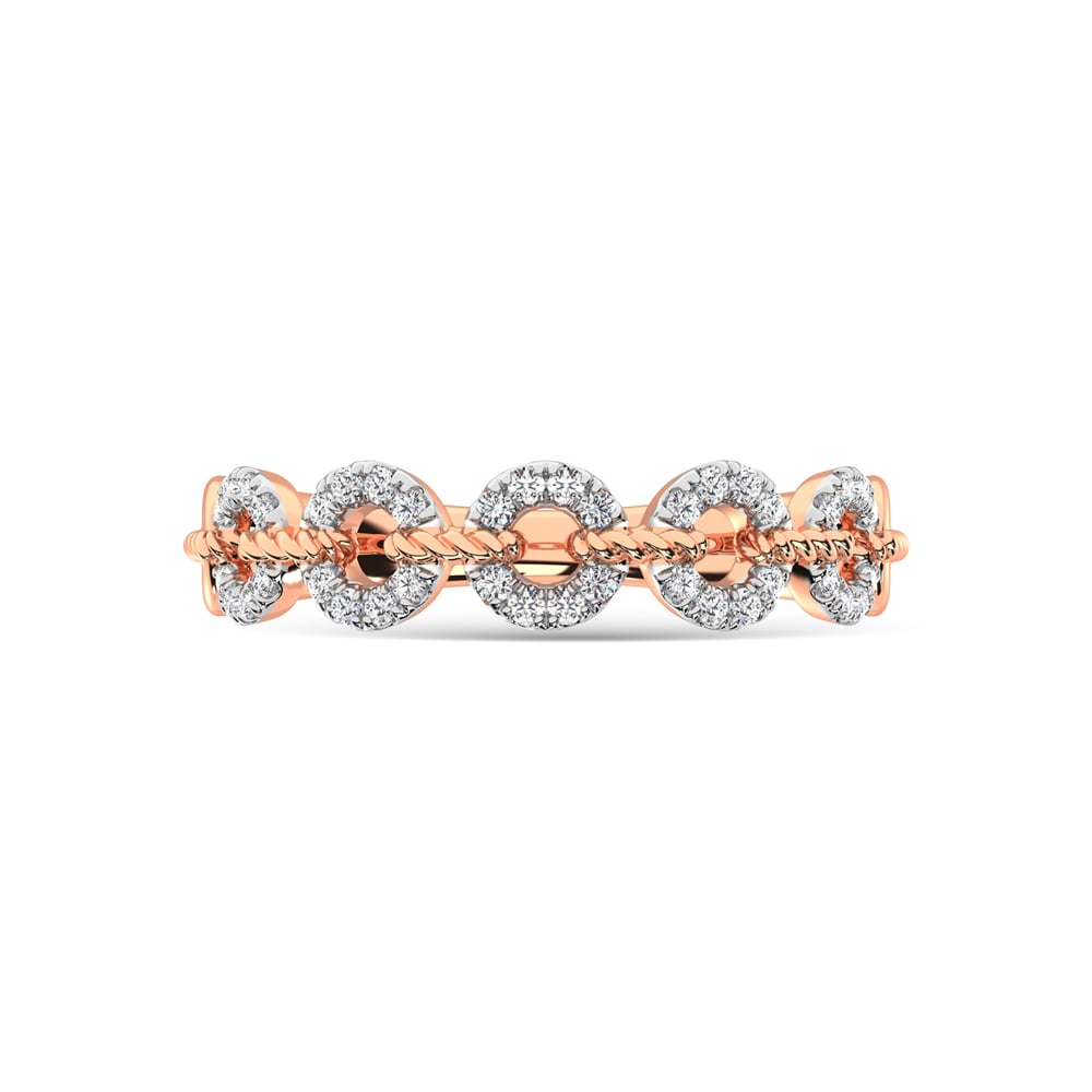 14K Rose Gold Diamond 1/5 Ct.Tw. Stackable Ring