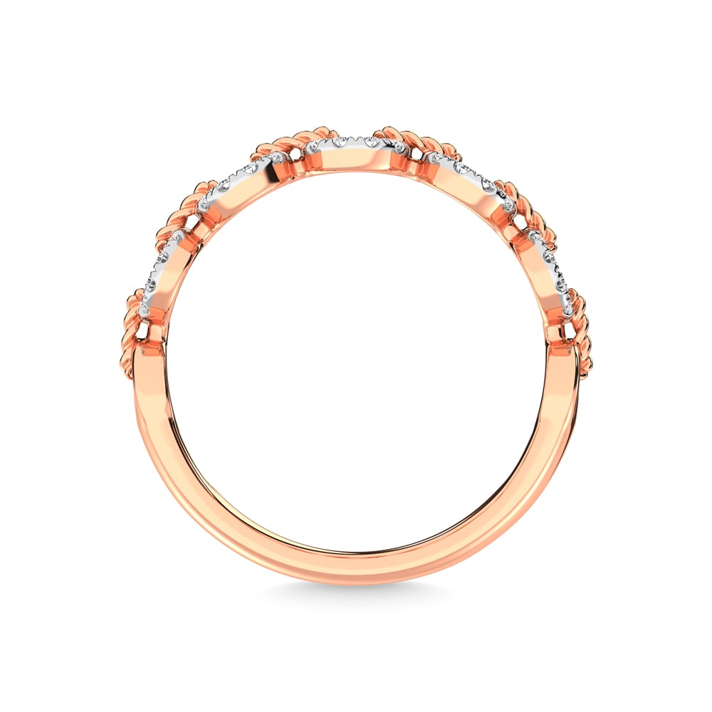 14K Rose Gold Diamond 1/5 Ct.Tw. Stackable Ring
