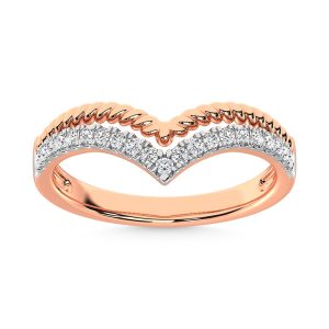 14K Rose Gold Diamond  1/4 Ct.Tw. Stack Band