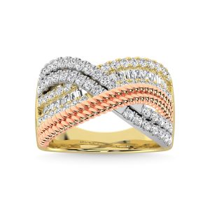 Diamond 1 Ct.Tw. Fashion Ring in 14K Gold (White&comma;Yellow and Pink)