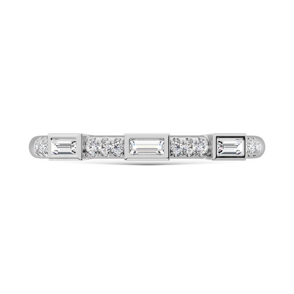 14K White Gold Diamond 1/8 Ct.Tw. Stack Band