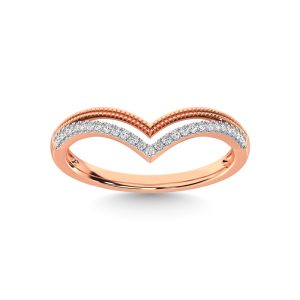 10K Rose Gold Diamond 1/6 Ct.Tw. Chevron Band