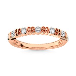 14K Rose Gold Diamond  1/6 Ct.Tw. Stack Band