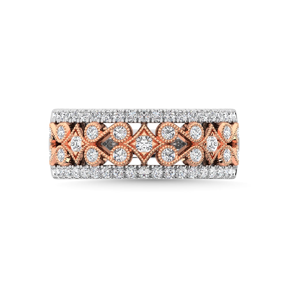 14K Two Tone Diamond 3/4 Ct.Tw. Fashion Band