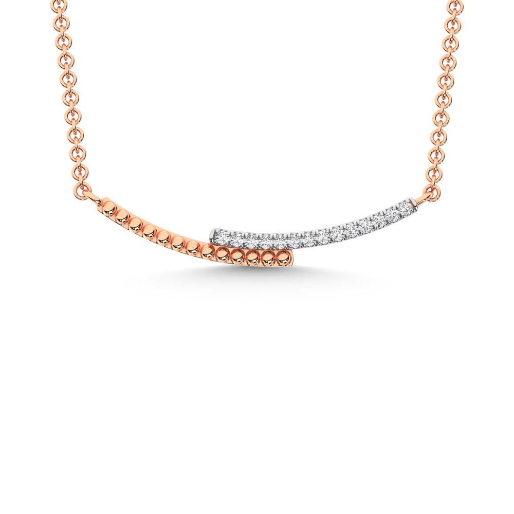 10K Rose Gold 1/10 Ct.Tw. Diamond Fashion Necklace
