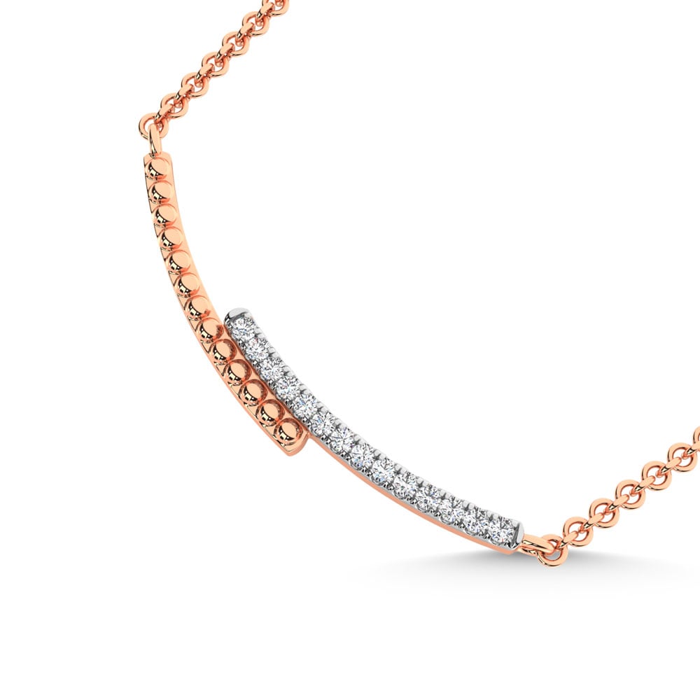 10K Rose Gold 1/10 Ct.Tw. Diamond Fashion Necklace