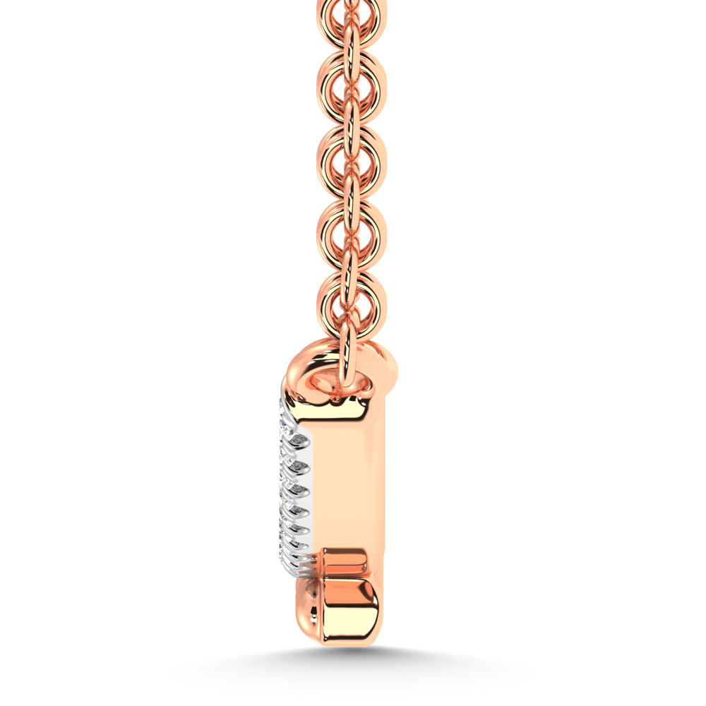 10K Rose Gold 1/10 Ct.Tw. Diamond Fashion Necklace