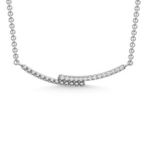 10K White Gold  1/10 Ct.Tw. Diamond Fashion Necklace