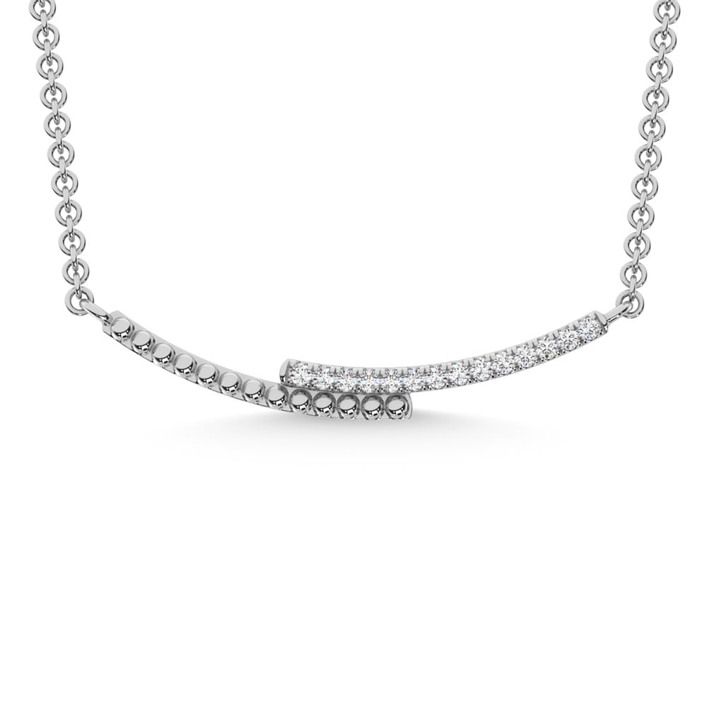 10K White Gold 1/10 Ct.Tw. Diamond Fashion Necklace